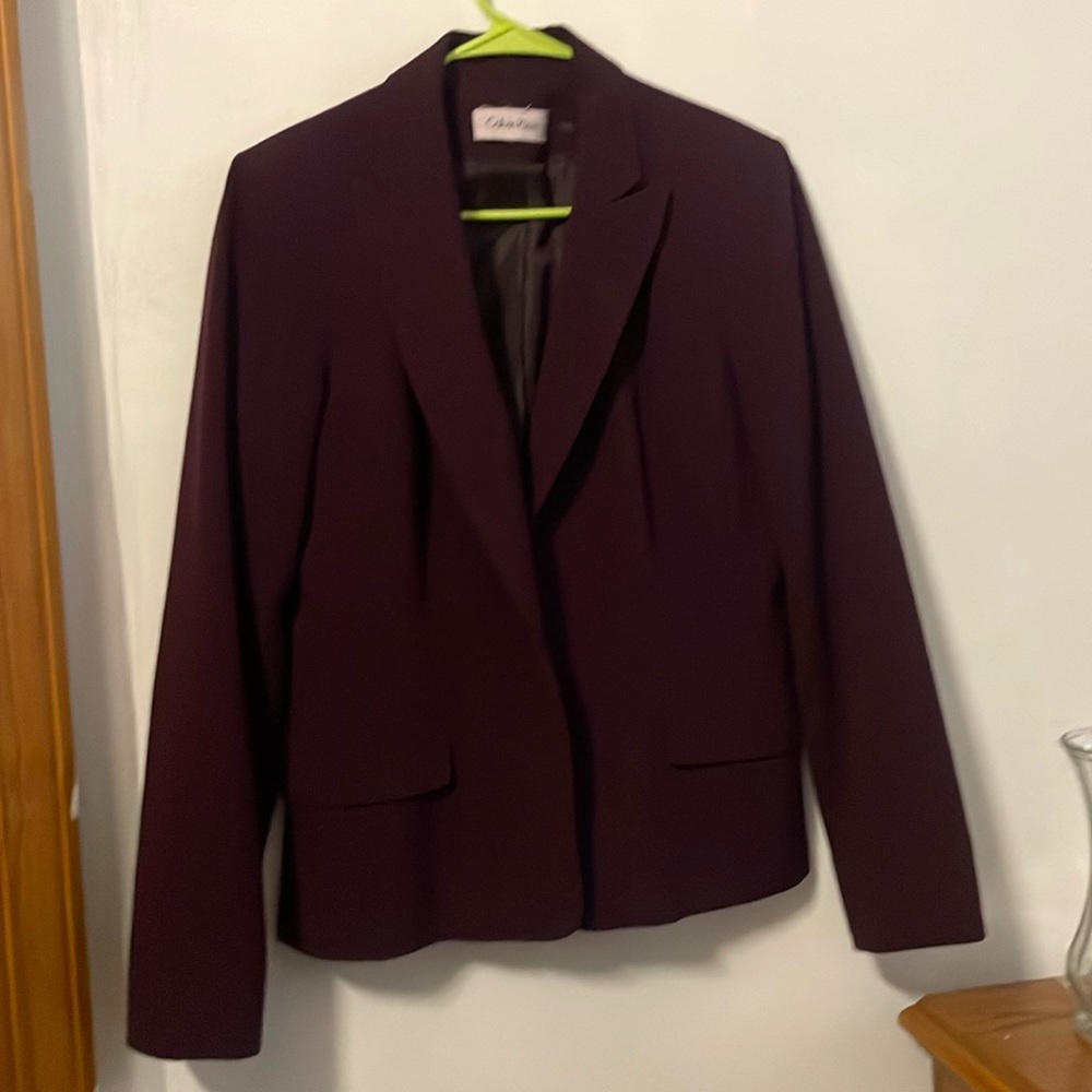 Calvin Klein plum jacket. Size10 missing button